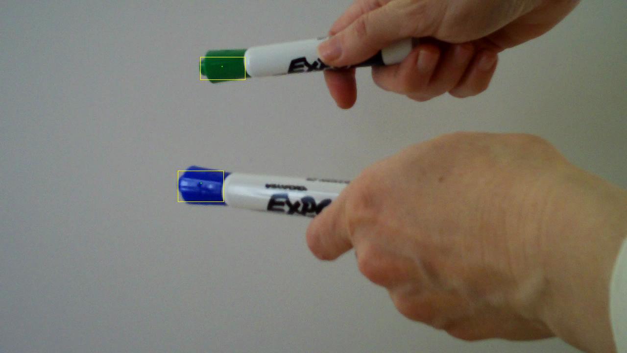 Identifying two on-screen markers Identifying two on-screen markers